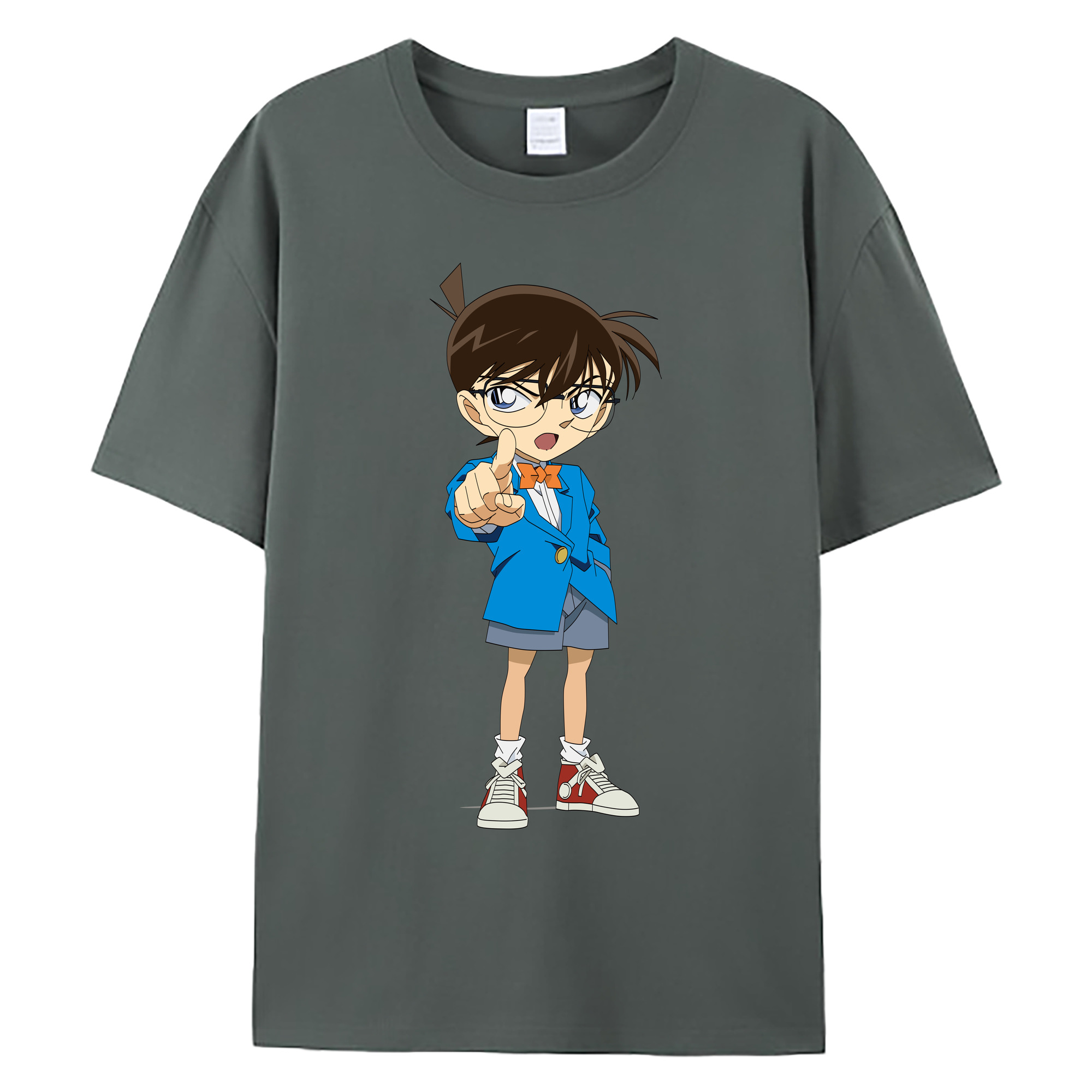 （画像用） 名探偵コナン 江戸川 コナン Detective Conan Conan Edogawa 綿100％ メンズ半袖Tシャツ｜肌触りやわらか＆通気性